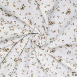 Poplin Katoen Digitale Print - Schoonheid Bloem Ecru Poplin Katoen Digitale Print - Schoonheid Bloem Ecru