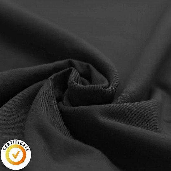 Organic Cotton Jersey Fabric 180 gram/m2 Black - (Jersey Fabrics)