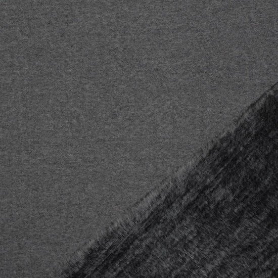 Tessuto Felpa Fleece Grigio Scuro Melange - (Tessuto Felpa Alpenfleece)