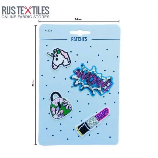 Ironing Application 4 Pieces Packaging - Glitter Lipstick - (Haberdashery)