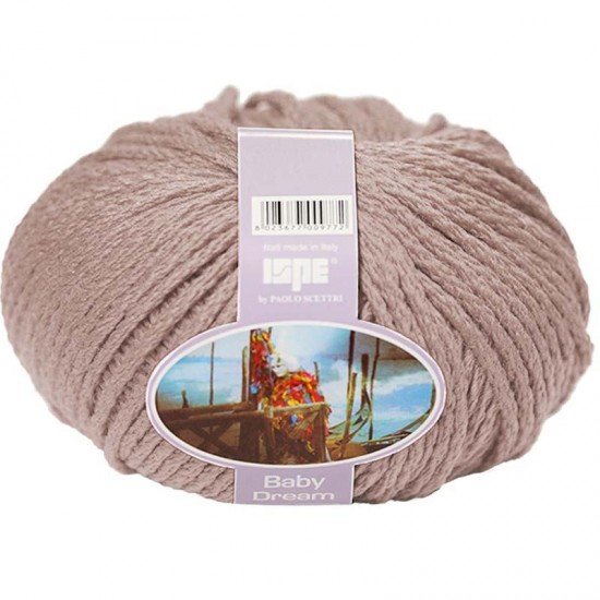 Merino Garn ISPE Nål Tykkelse 7 - 8 Taupe - (Babyuld / Babygarn Nål Tykkelse 7 - 8)