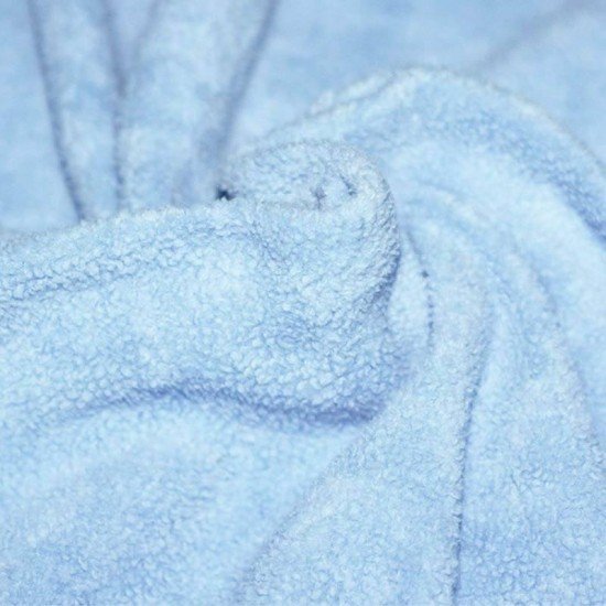 Tissu Polaire Coton (Sherpa) Bébé Bleu  - (Tissu Polaire Coton (Sherpa))