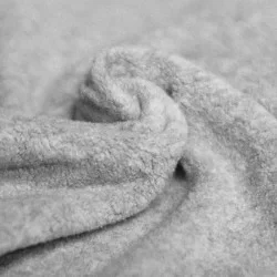 Baumwollfleece Stoff (Sherpa) Grau Melange