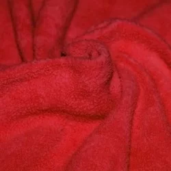 Baumwollfleece Stoff (Sherpa) Rot