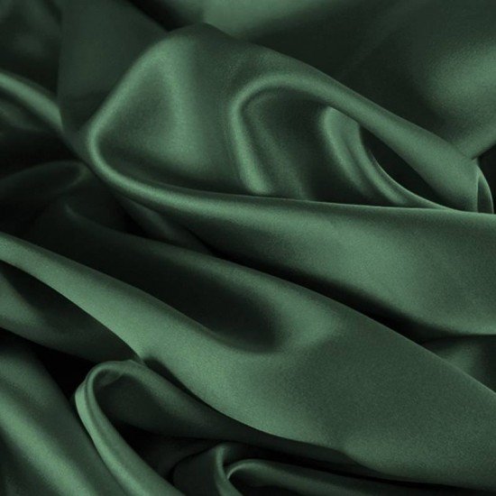 Bomuldssatin Stretch Stof Militærgrøn - (Fashion Stoffer)