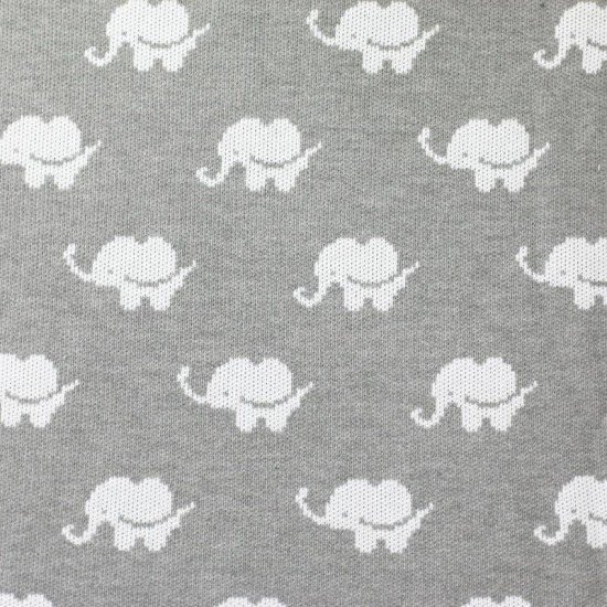 Big Knit Jacquard Stof - Olifant Grijs - (Decoratiestoffen)