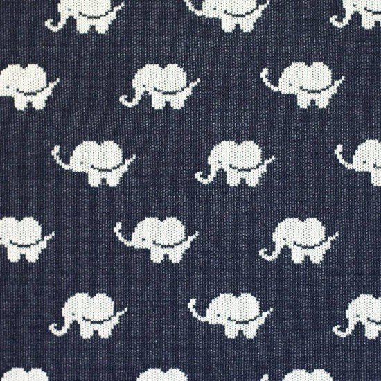 Big Knit Jacquard Stof - Olifant Marine - (Decoratiestoffen)
