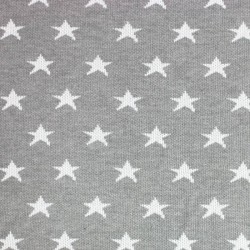 Big Knit Jacquard Fabric - Stars Grey