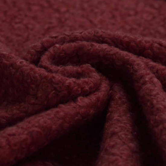 Tissu Lainages Bouclé Rouge Foncé - (Tissu Bouclé)