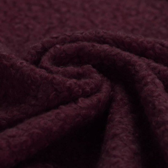 Tissu Lainages Bouclé Aubergine  - (Tissu Bouclé)