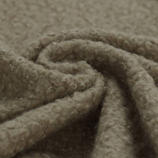 Tissu Lainages Bouclé Taupe - (Tissu Bouclé)