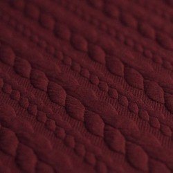 Cable Knit Jacquard Fabric Bordeaux