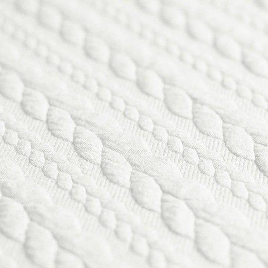 Cable Knit Jacquard Fabric Ecru - (Fashion Fabrics)