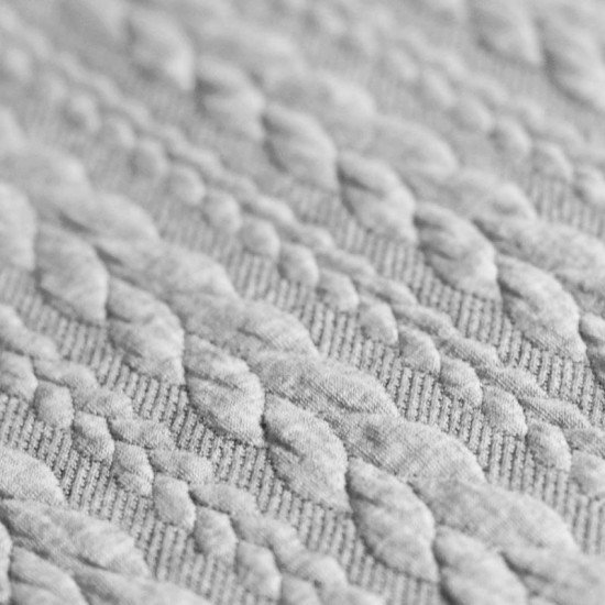 Cable Knit Jacquard Fabric Light Grey - (Cable Knit Jacquard Fabric)