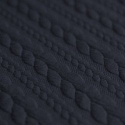 Cable Knit Jacquard Fabric Navy