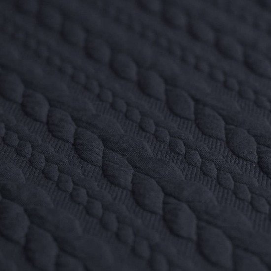 Cable Knit Jacquard Fabric Navy - (Fashion Fabrics)