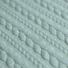 Gebreide Kabel Jacquard Stof Zeegroen