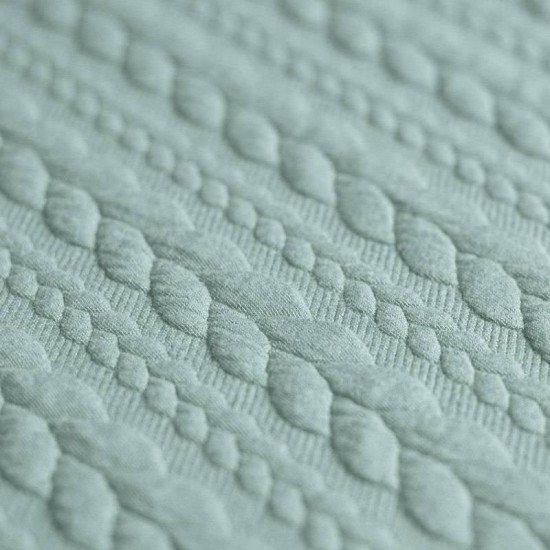 Cable Knit Jacquard Fabric Sea Green - (Fashion Fabrics)