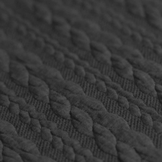 Cable Knit Jacquard Fabric Dark Grey - (Fashion Fabrics)