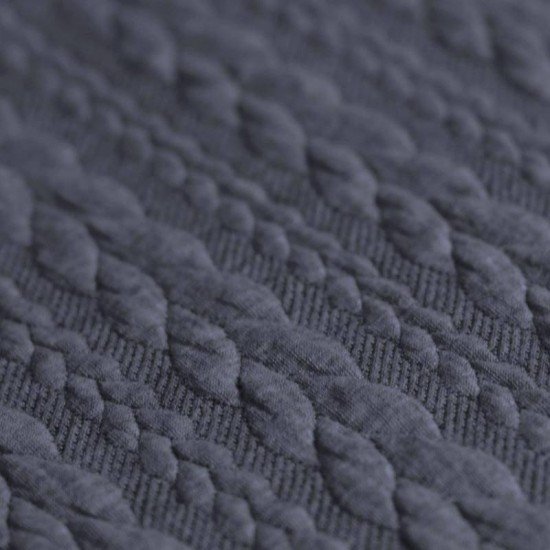 Tessuto In Maglia Motivo a Treccia Jeans Melange - (Tessuti Moda)