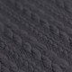 Cable Knit Jacquard Fabric Navy Melange