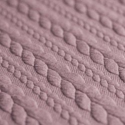 Cable Knit Jacquard Fabric Old Pink