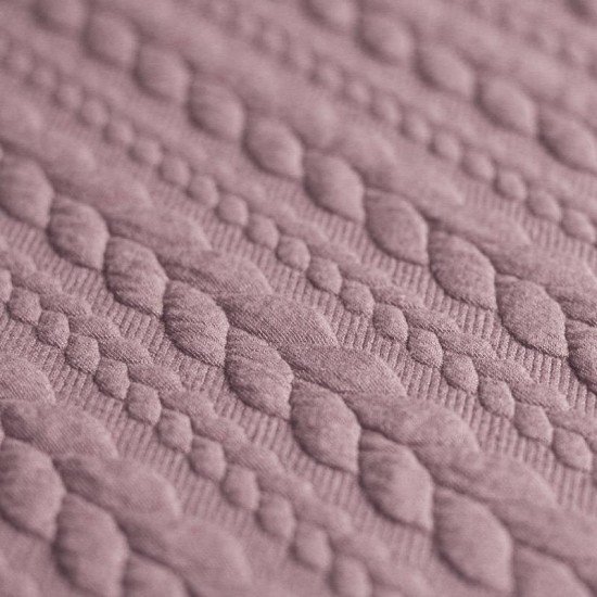 Cable Knit Jacquard Fabric Old Pink - (Fashion Fabrics)