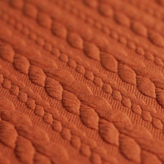 Cable Knit Jacquard Fabric Orange - (Fashion Fabrics)