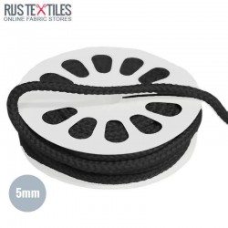 Cotton Cord Black 5mm (Per Meter)