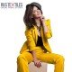 Bomuldssatin Stretch Stof Okker - (Fashion Stoffer)
