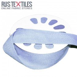Cotton Twill Ribbon Light Blue 25mm