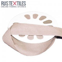 Cotton Twill Ribbon Beige 25mm