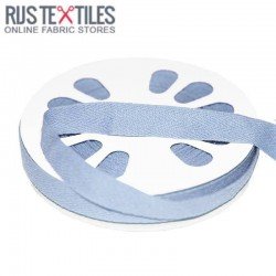 Cotton Twill Ribbon Light Blue 15mm