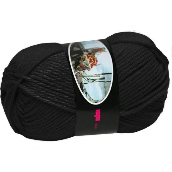 Knitting Wool ISPE Needle Size 5,5 - 6 Black - (Wool Knitting Yarn Needle Size 5,5 - 6)