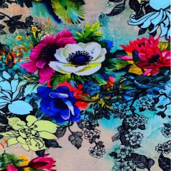 Digital Print Viscose Jersey - Bird On Branch