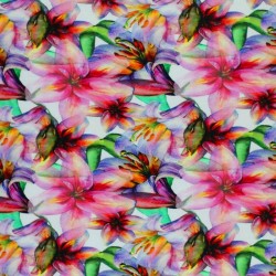 Digital Print Viscose Jersey - Amaryllis Flowers