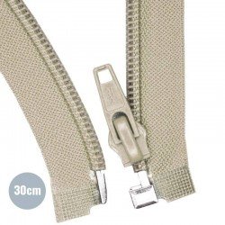 Divisible Zipper YKK Beige 30CM Nylon