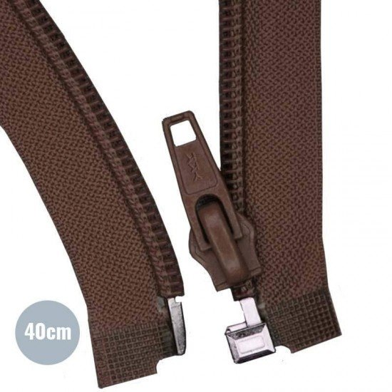 Teilbare Reißverschluss Braun 40CM Nylon - (Teilbare YKK Reissverschlüsse Nylon)