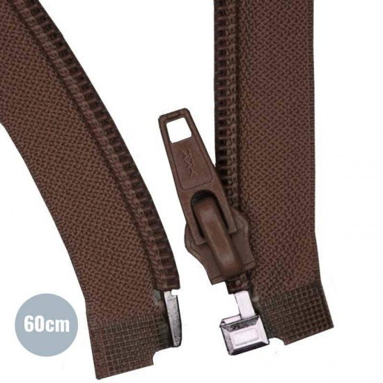 Teilbare Reißverschluss Braun 60CM Nylon - (Teilbare YKK Reissverschlüsse Nylon)