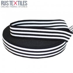 Elastic Tape 40mm Stripe Black White