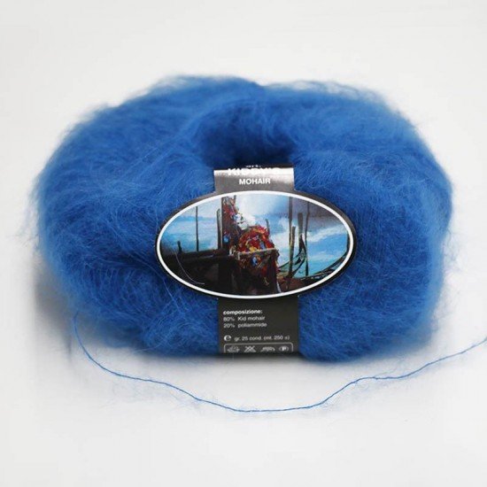 Mohair Yarn ISPE Needle Size 3,5 - 4 Cobalt - (Mohair Knitting Yarn Needle Size 3,5 - 4)