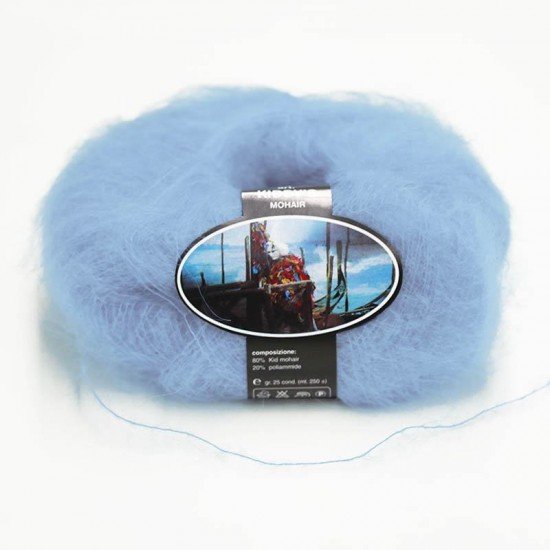 Mohair Yarn ISPE Needle Size 3,5 - 4 Light Blue - (Mohair Knitting Yarn Needle Size 3,5 - 4)