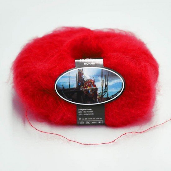 Mohair Yarn ISPE Needle Size 3,5 - 4 Red Mohair Knitting Yarn Needle Size 3,5 - 4
