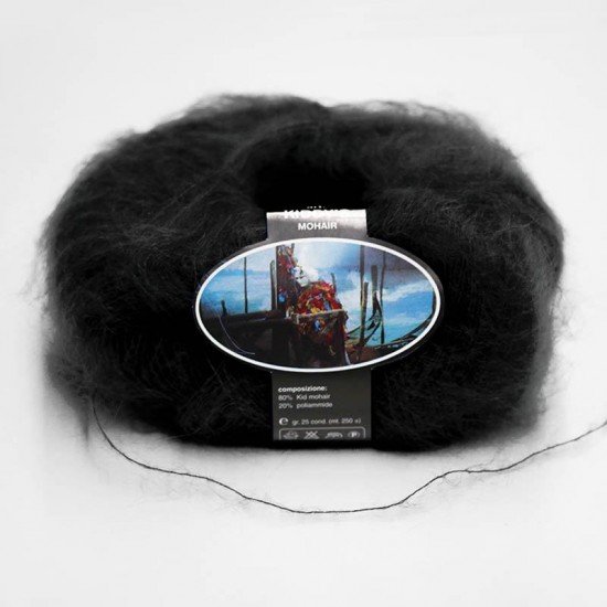Mohair Yarn ISPE Needle Size 3,5 - 4 Black Mohair Knitting Yarn Needle Size 3,5 - 4