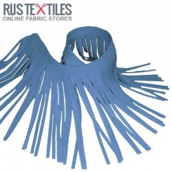 Fringe Trim Suede Jeans 12cm