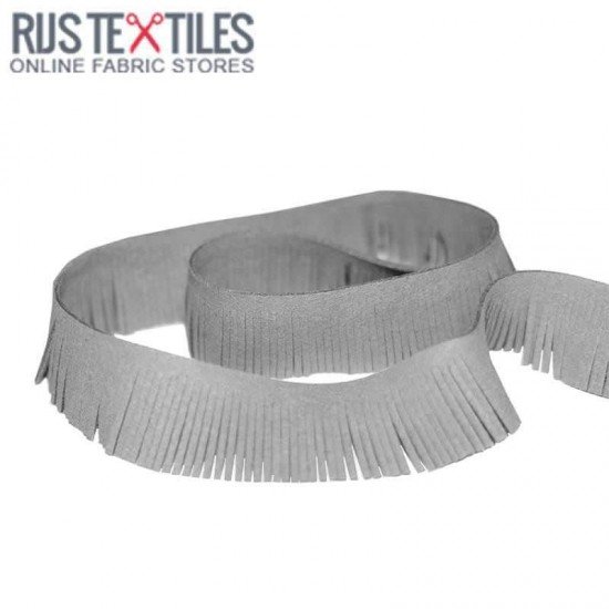 Nastro Frangia Scamosciato Grigio 3cm - (Nastri)