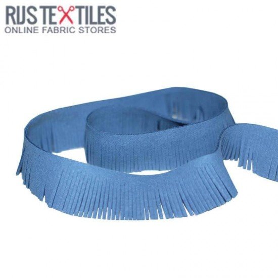 Nastro Frangia Scamosciato Jeans 3cm - (Nastri)