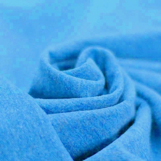 Tissu Sweat Mélange (Yarn Dyed) Aqua - (Tissu Sweat)
