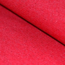 French Terry Fabric - Red Melange With Lurex