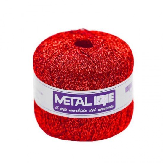 Metallic Knitting Yarn ISPE Needle Size 2 - 3 Red - (Metallic Knitting Yarn Needle Size 2 - 3)